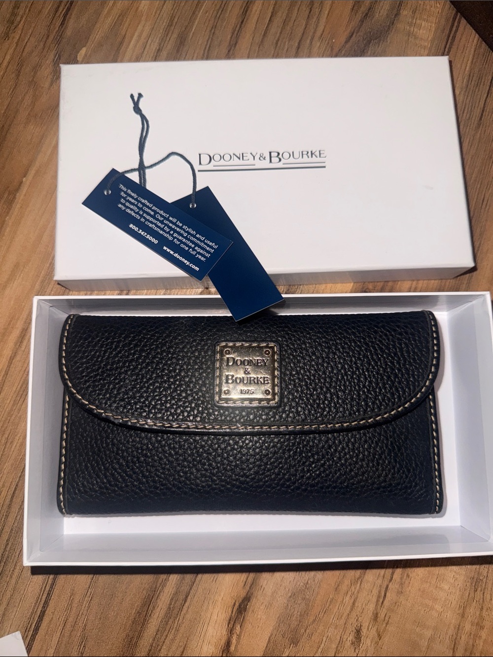 Dooney & Bourke Black Pebbled Leather Wallet